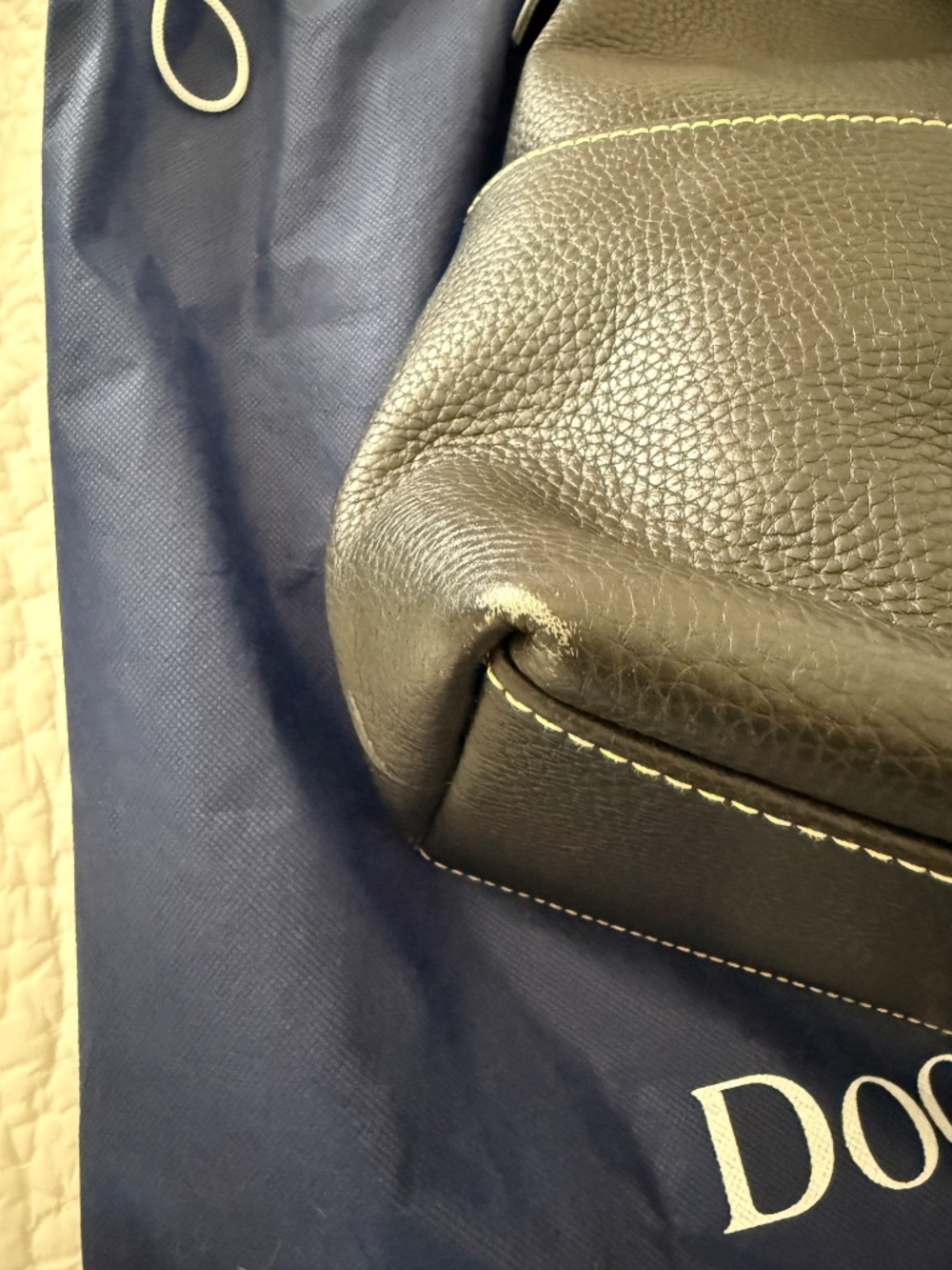 Dooney & Bourke Pebble Grain Black Dillon Double Pocket Bag Handbag Purse - Picture 7 of 13